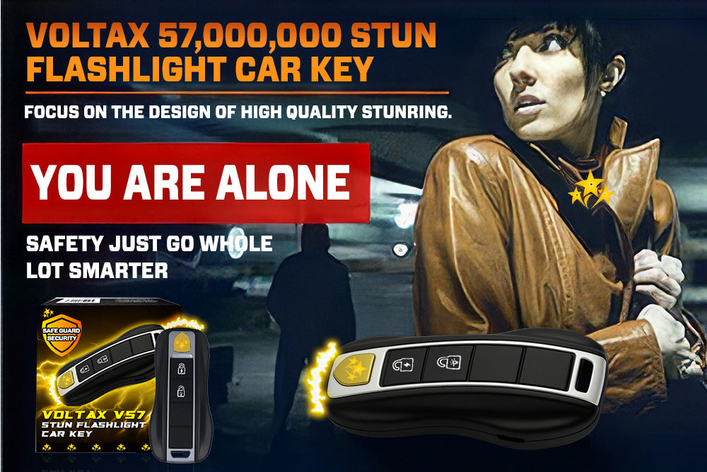 💥 2025 Mega Sale 70% OFF ️🔥 VOLTAX V57 Hi-Tech Stun Flashlight Car Key ⚡ Smart Defense - Stay Safe